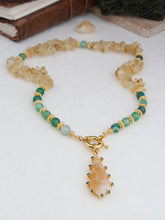 Prinhite & Citrine & Zircon Collier